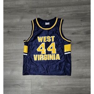 Vtg 90s WVU Mountaineers Jerry West Basketball Kids Jersey Youth Small(6-8) IZAW